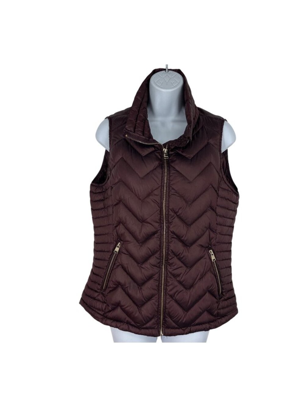 Calvin Klein Women's Quilted Down Puffer Vest With Zip Pockets Size M